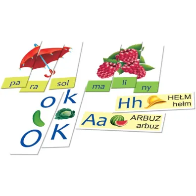 Puzzle Litery wyrazy sylaby Adamigo