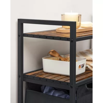 Songmics Kosz na pranie stojcy LOFT 2 komory