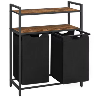 Songmics Kosz na pranie stojcy LOFT 2 komory