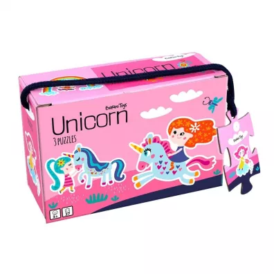 Moje pierwsze puzzle - 3 uk�adanki. Unicorn Barbo Toys