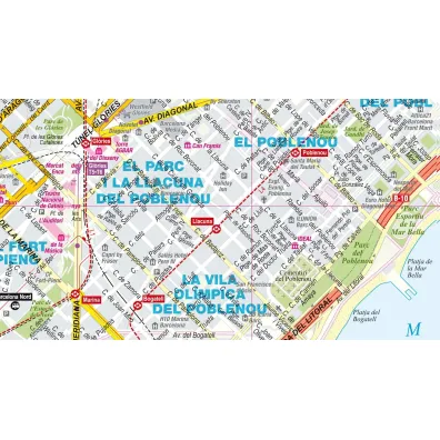 Barcelona city street map 1:20 000 laminat 2025