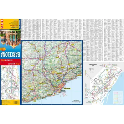 Barcelona city street map 1:20 000 laminat 2025