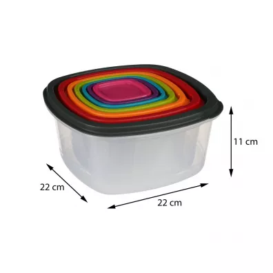 5five Simply Smart Zestaw pojemnikw na ywno Colors 7 szt.