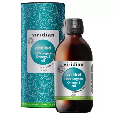 Viridian Viridikid 100% Ekologiczny olej Omega 3 dla dzieci - suplement diety 200 ml Bio