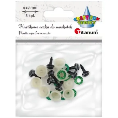 Titanum Oczy do maskotek plastikowe z mocowaniem 10mm 8 szt.