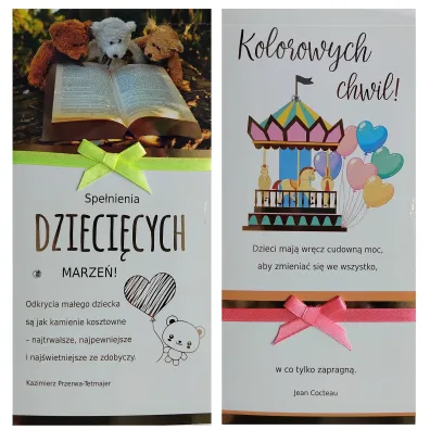 Karnet DL Dzie� dziecka z tasiemk� mix 2 wzor�w