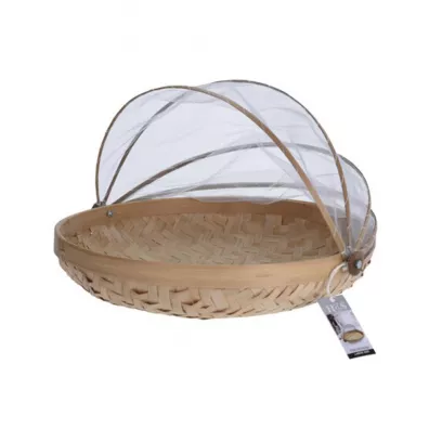 Excellent Houseware Kosze bambusowe z moskitier 3 szt.