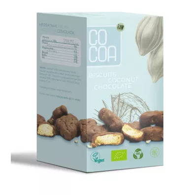 Cocoa Herbatniki mini w czekoladzie kokosowej 80 g Bio