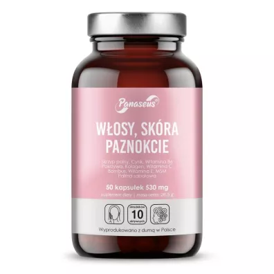 Panaseus Wosy, skra, paznokcie Suplement diety 50 kaps.