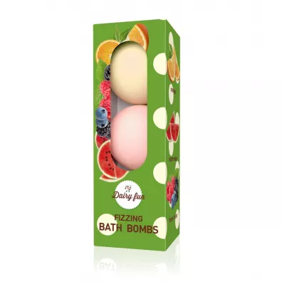 Dairy Fun Fizzing Bath Bombs musuj�ce kule do k�pieli Arbuz Owoce Le�ne i Pomara�cza 3 x 100 g