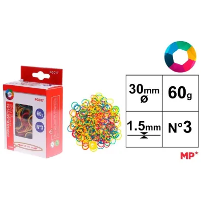 Mp Main Paper Gumki recepturki kolorowe 30x1,5mm 60g
