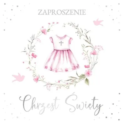 Armin Style ZAPROSZENIE CHRZEST 130X130 Z KOP AS ZP-103 OP10