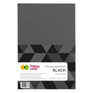 Happy Color Arkusze piankowe czarne A4 5 szt.