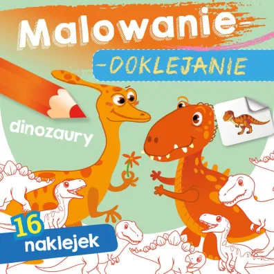 Pakiet dla przedszkolaka. Malowanie-doklejanie: Owoce, Warzywa, Zwierz�ta na wsi, Dinozaury + Kredki Bambino