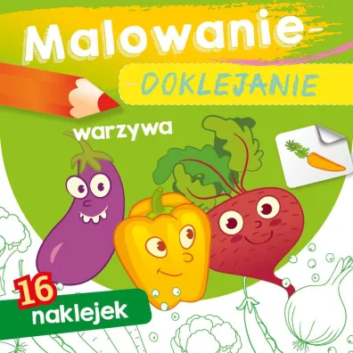 Pakiet dla przedszkolaka. Malowanie-doklejanie: Owoce, Warzywa, Zwierz�ta na wsi, Dinozaury + Kredki Bambino
