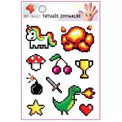 Tatua�e zmywalne dla dzieci Piksele All4Kids