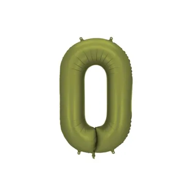 Balon foliowy cyfra 0 86cm oliwkowy