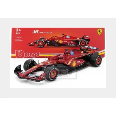 Bburago model 1:24 bolid f1 ferrari sf-24 2024 charles leclerc 18-26821