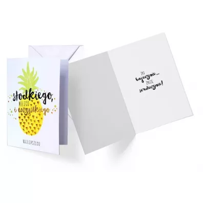 Kukartka Karnet B6 GS-015 Wszystkiego najlepszego ananas
