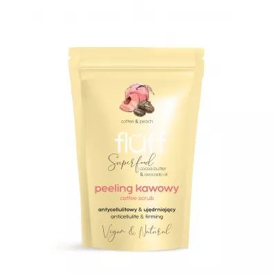 Fluff Coffee Scrub peeling kawowy do cia�a Uj�drniaj�cy & Antycellulitowy Brzoskwinia 100 g