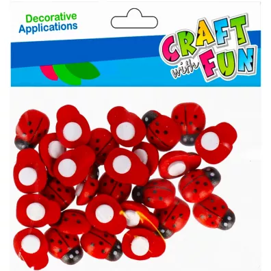 Craft with Fun Biedronki drewniane samoprzylepne 15 mm