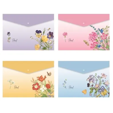 Koh-I-Noor Teczka koperta A4 na zatrzask Floral MIX