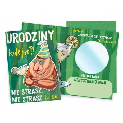 Kukartka Karnet B6 Urodziny m�skie lusterko