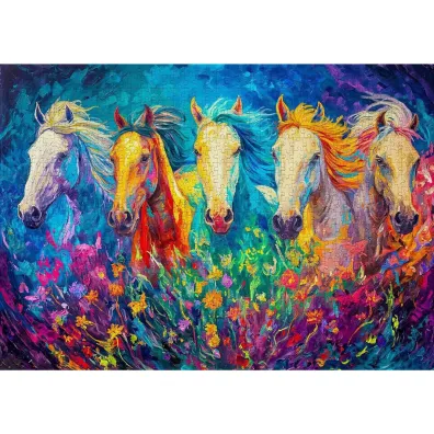 Puzzle 1000 Kolorowy galop Enjoy