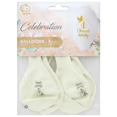 Godan Balony Premium Hel Chrzest �wi�ty (�wieca) 13" 5 szt.