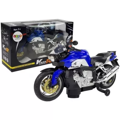 Motocykl na baterie niebieski LeanToys