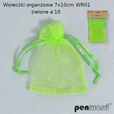 Penword Woreczki organzowe jasnozielone 7x10cm