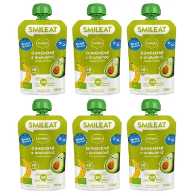Smileat Mus z ekologicznymi jagodami i awokado po 6 miesi�cu Zestaw 6 x 100 g Bio