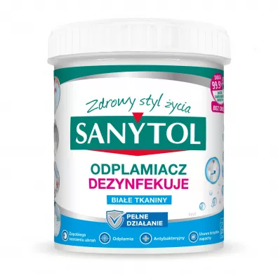 Sanytol Odplamiacz do bia�ych tkanin. Dezynfekuje i usuwa nieprzyjemne zapachy 450 g