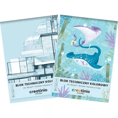 Top-2000 Blok techniczny Creatinio A4 kolorowy 10 kartek