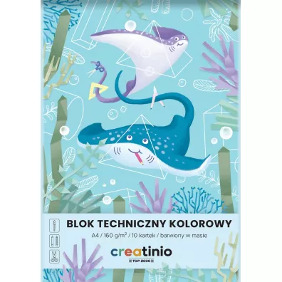 Top-2000 Blok techniczny Creatinio A4 kolorowy 10 kartek