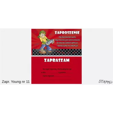 Stamp Zaproszenia Young Ch�opiec wz�r nr 11 10 szt.