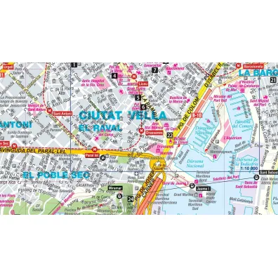 Barcelona laminowany przewodnik i mapa 2w1