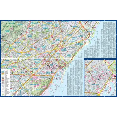 Barcelona laminowany przewodnik i mapa 2w1