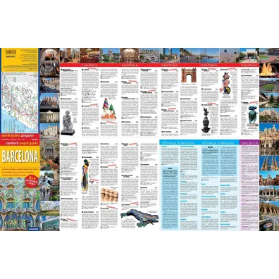 Barcelona laminowany przewodnik i mapa 2w1