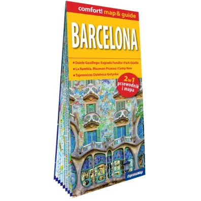 Barcelona laminowany przewodnik i mapa 2w1