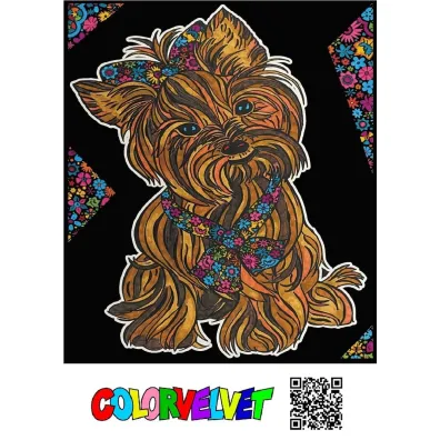 Kolorowanka Welwetowa 47x35 cm Yorkshire Terrier