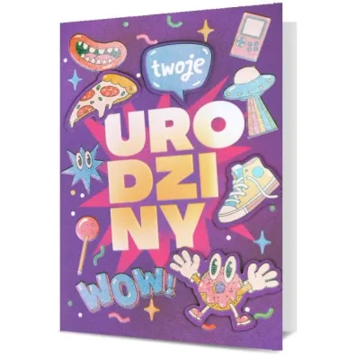 Pan Dragon Karnet B6 urodziny dziewcz�ce, fioletowe HM200-2899