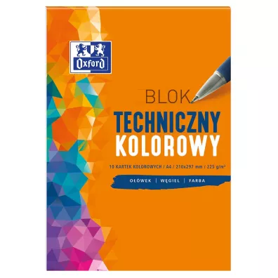 Oxford Blok techniczny A4 kolorowy 10 kartek