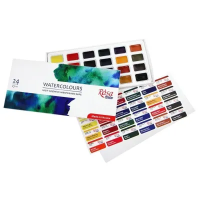 Rosa Farby akwarelowe w kostkach 2,5ml 24 kolor�w
