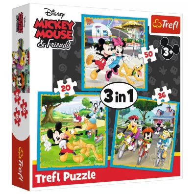 Puzzle 3w1 Myszka Miki z przyjacimi Trefl