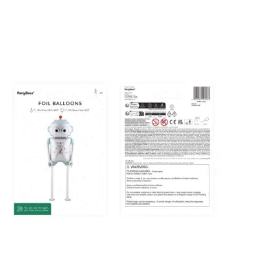 PartyDeco Balon foliowy Robot 37x80 cm