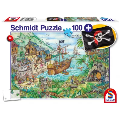 Puzzle 100 el. Zatoka pirat�w + flaga Schmidt