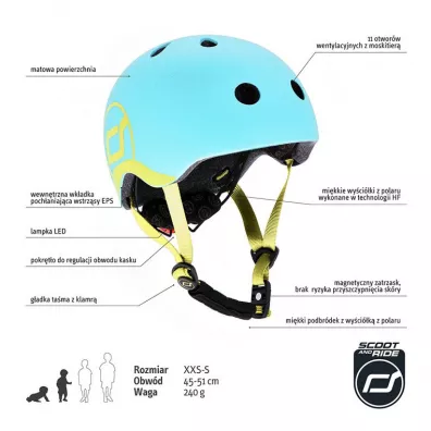 Kask XXS-S dla dzieci 1-5 lat Blueberry Scootandride