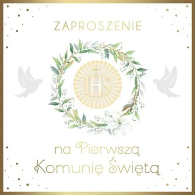 Armin Style ZAPROSZENIE KOMUNIA 130X130 Z KOP AS ZP-95 OP10S