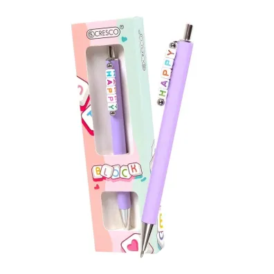 Cresco D�ugopis Block z koralikami HAPPY w etui fioletowy